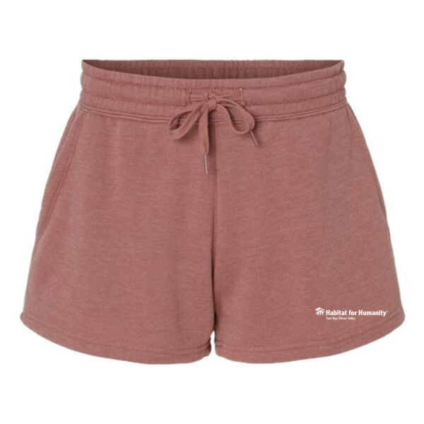 Womens Lightweight California Wave Wash Fleece Shorts - Printed Logo Thumbnail