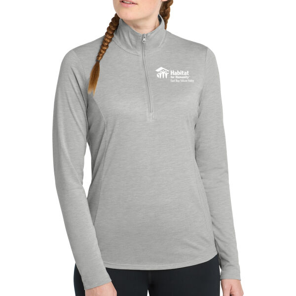 Sport Tek Womens PosiCharge Tri Blend Wicking 1/4 Zip Pullover - Embroidered Logo Thumbnail
