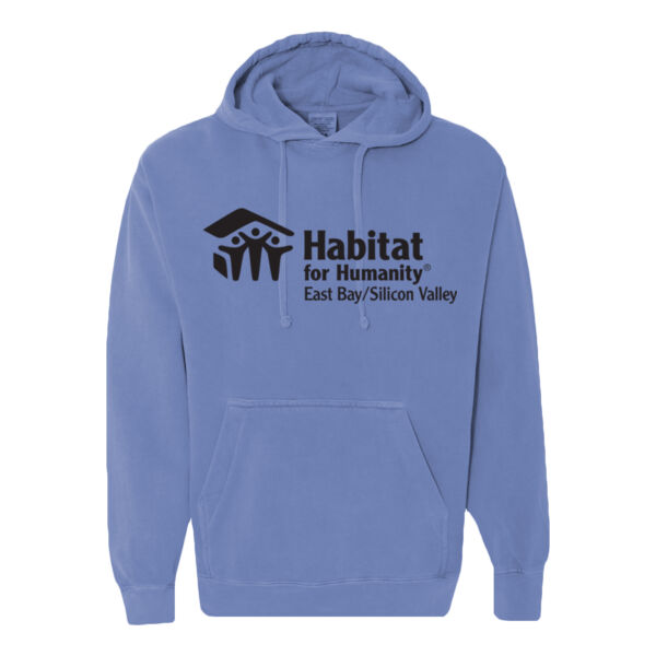 Unisex Garment Dyed Hooded Sweatshirt - Printed Logo Thumbnail